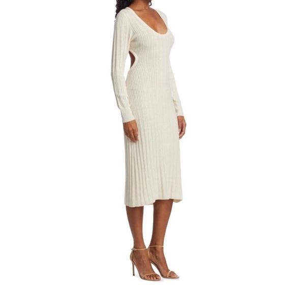 DH NEW YORK Rain Ribbed Open-Back Sweater Dress NWT - Picture 4 of 6